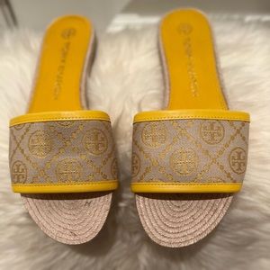 Tory Burch leather/jacquard flats